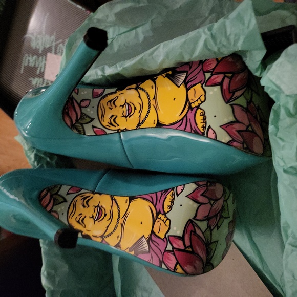 taylorsays seafoam green patent leather peep toe pumps size 6 - Picture 3 of 8